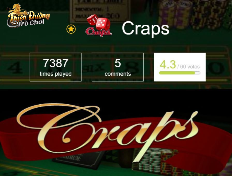 Tỷ lệ trả thưởng chính game Craps TDTC